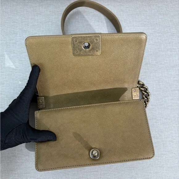 CHANEL Metallic Python Boy Flap Bag Small GHW - Picture 12 of 17